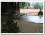 松原神社の狛犬と碑